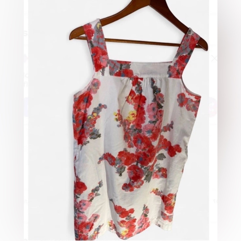 Joules Midi Dress Wide Strap Summer Floral Cotton Linen Lined Women's 12 - Picture 4 of 10